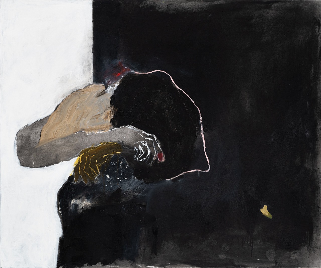 Lorienne Lotz, Lay down your arms, OIl and charcoal on canvas, 100x120 cm FAC2243