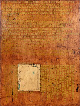 Phillipe Uzac, Atahualpa Yupanqui, Gold leaf and oil on canvas, 120x90 cm FAC2279