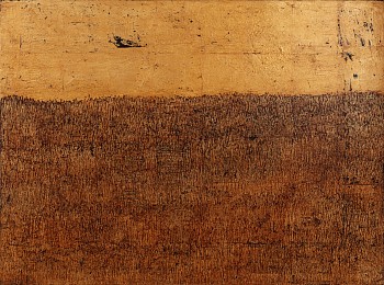 Phillipe Uzac, Fields III Gold leaf and oil on canvas, 85x115 cm, FAC2288