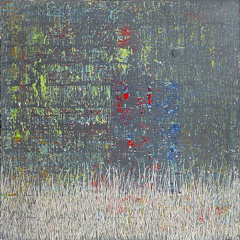 Phillipe Uzac, Feilds V, Silver leaf and oil on canvas, 150x150 cm, FAC2290