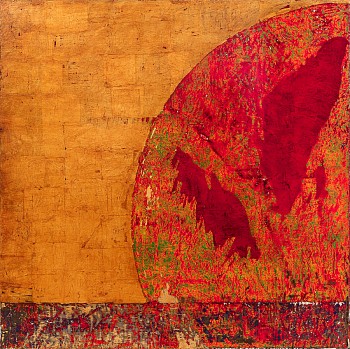 Phillipe Uzac, Gaia II, Gold leaf and oil on canvas, 150x150 cm, FAC2283