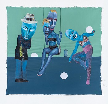 Teresa Kutala Firmino, My throne was established a long time ago, mixed media on canvas, 92 x 99 cm, FAC2374 (1)