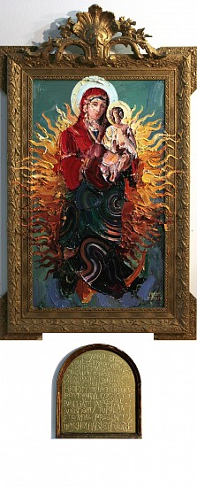 NIGEL MULLINS, Madonna of Sublime Ecological Coexistence & Transcendent Bioentanglement
Oil on canvas in found frame