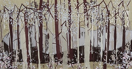 ARABELLA CACCIA, Woodland, Hwange, Zimbabwe. 2023
Embroidery & applique on silk