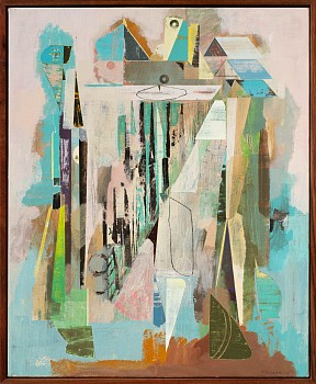 john murray barred acrylic on canvas 55 x 45 cm c mike mr