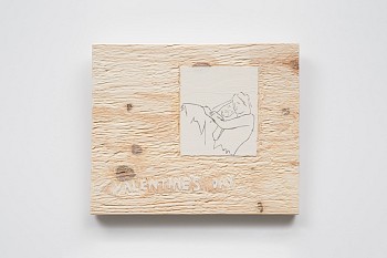 1Brett Seiler, Jan and Willem in the Lounge, from Disposable Camera, engraving on painted wood, 30.5 x 36 (c) Matt Slater HR (1)