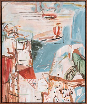 jeanne hoffman standing against the sky acrylic on italian cotton 60 x 50 cm c matt slater hr 1