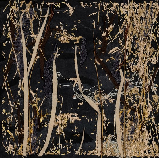 ARABELLA CACCIA, Scorched Earth
Embroidery and appliqué on hand-painted silk