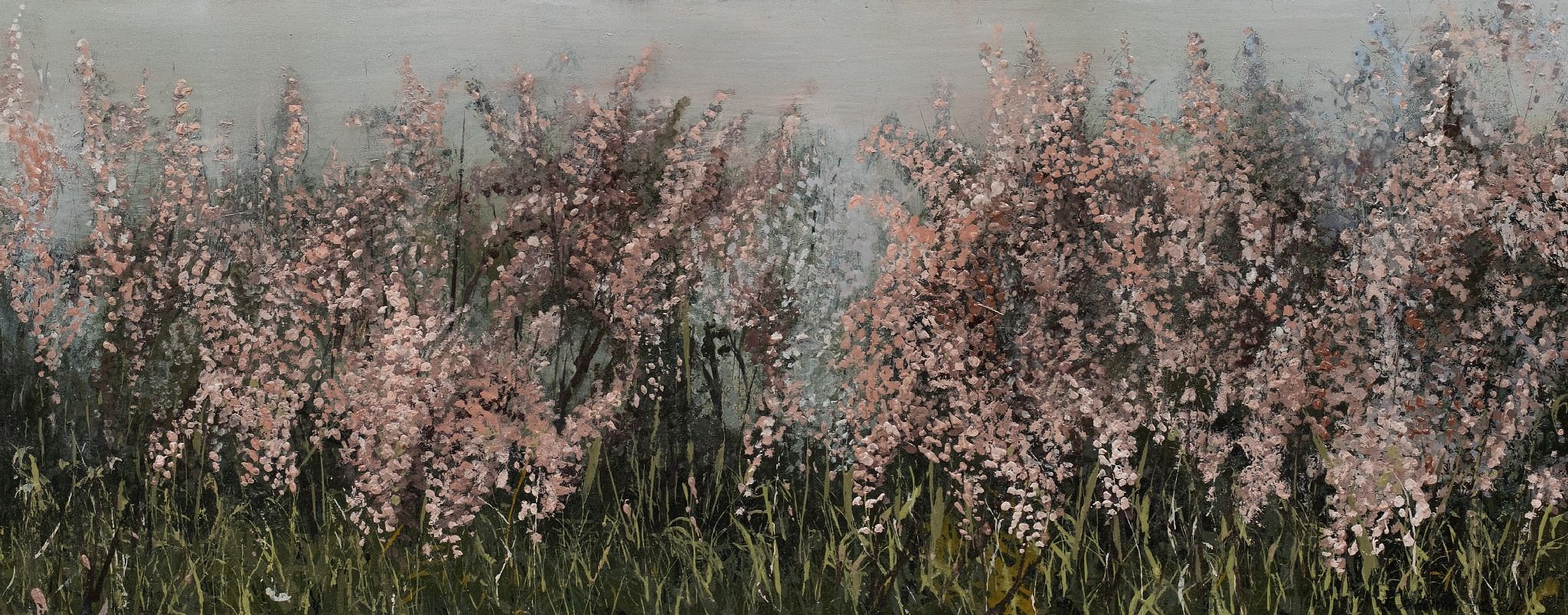 arabella caccia keurboom woodland oil on board 20 x 50 cm hr c matt slater 1 cropped
