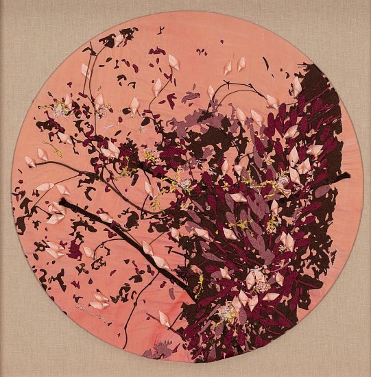 ARABELLA CACCIA, Window at Dawn II
Embroidery and appliqué on hand-painted silk