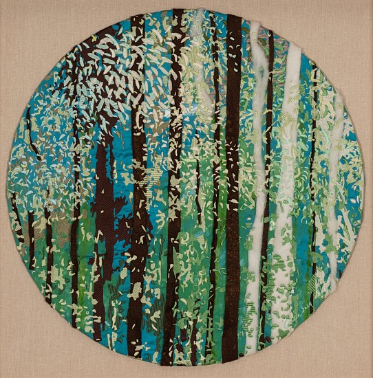 ARABELLA CACCIA, Window to the Wood II
Embroidery and appliqué on hand-painted silk