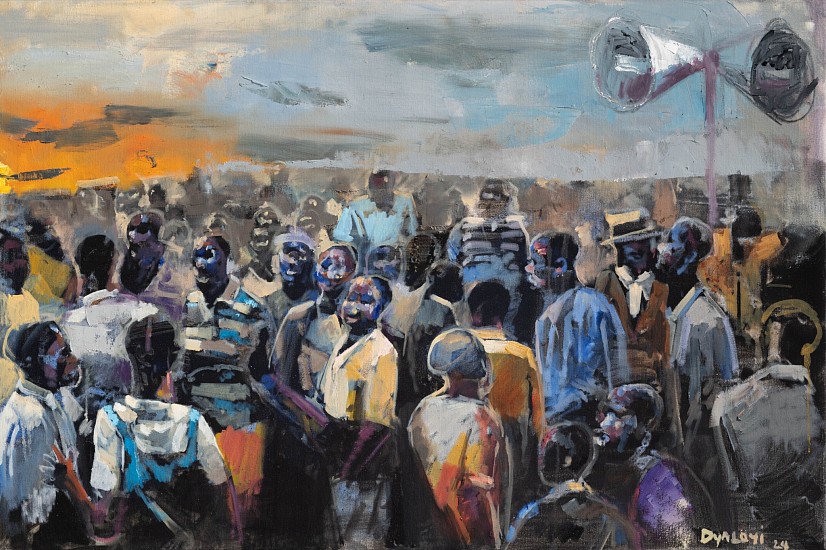 RICKY DYALOYI, UNGAPHEL'AMANDLA 2<br />
Mixed media on canvas