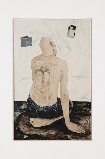 BRETT CHARLES  SEILER, MIDNIGHT LOVE NEVER DIES
BITUMEN & ROOF PAINT ON CANVAS