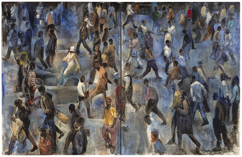 RICKY DYALOYI, SILENT STRUGGLES (DIPTYCH)
Mixed media on canvas