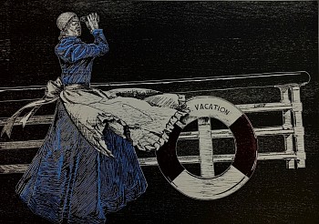 LEISURELY SAILING SOPHIE WITH HER BINOCULARS,