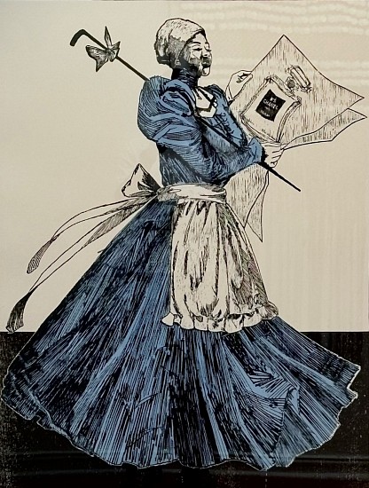MARY SIBANDE, Leisurely Reading: Sophie with her newspaper
woodcut and linocut