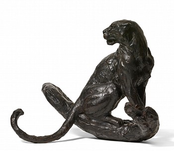 S495 Sitting Leopard IV maquette, ed of 12, bronze, 57 x 78.5 x 61 cm lo(1)