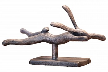 Guy du Toit, Flying Hare 2 (small), unique, bronze, 15 x 23.5 x 11 cm