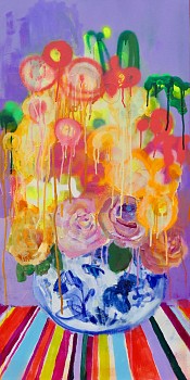 Kilmany Jo Liversage, TAPOSIA, Acrylic,aerosol spray on canvas, 100 x 50 cm