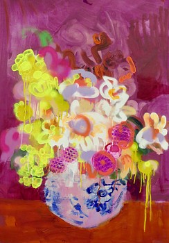 Kilmany Jo Liversage, FOLIA, Acrylic,oil paint ,aerosol spray and marker on 300g Cold Pressed Frabriano paper, 100 cm x 77 cm