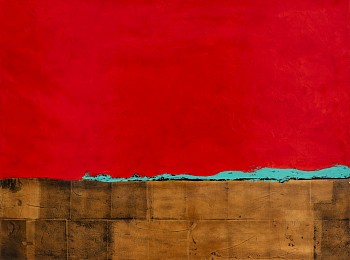 Philippe Uzac, Walking with her 1, gold leaf and oil on canvas, 90 x 120 cm HR (c) Damian Griffiths (1)