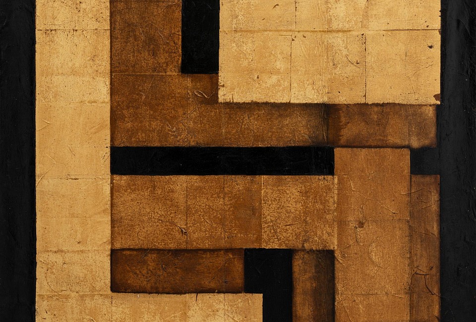 Philippe Uzac, Vanishing Shape 1, gold leaf and oil on canvas, 120 x 90 cm HR (c) Damian Griffiths (1)