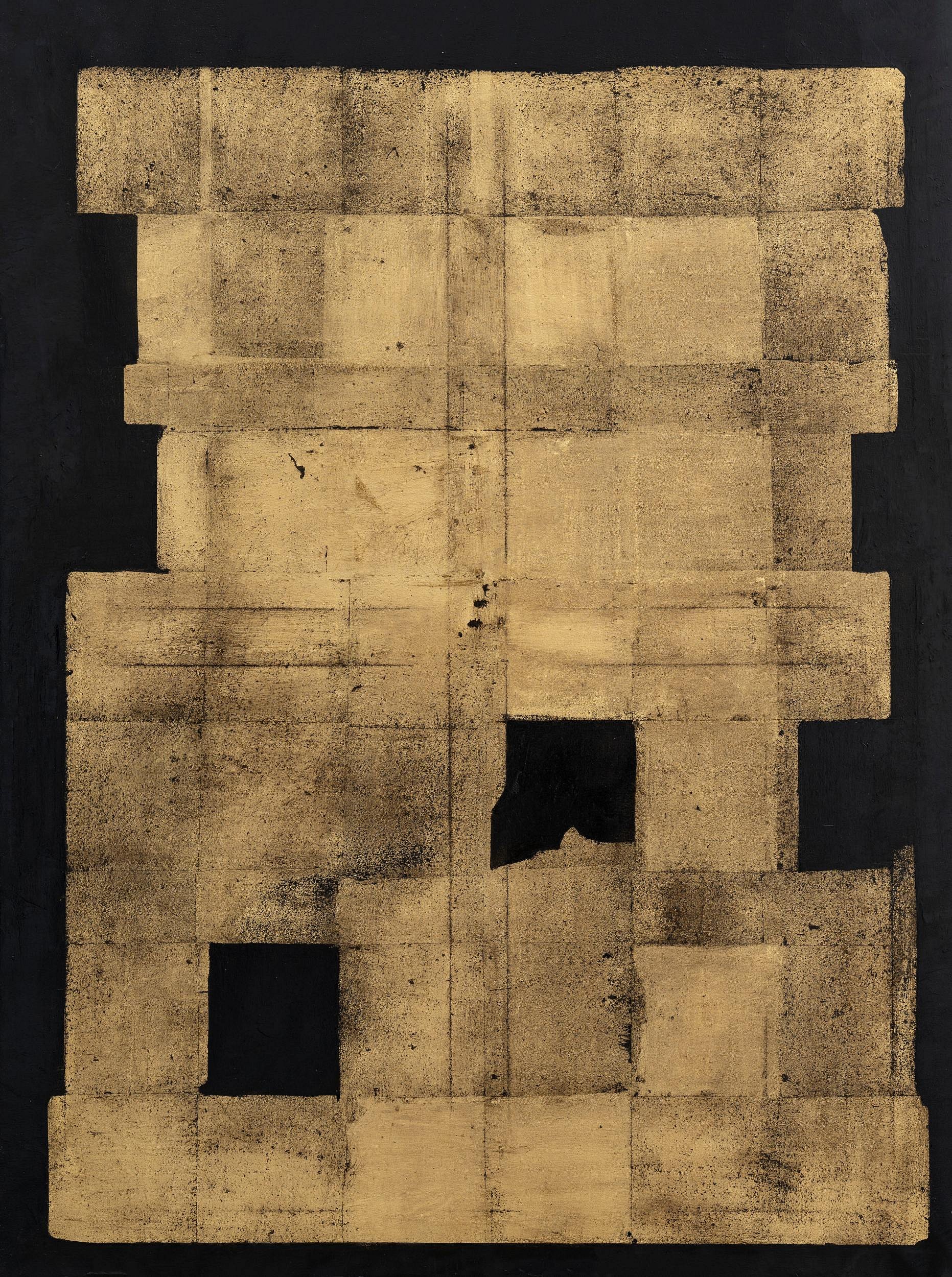 Philippe Uzac, Vanishing Shape 2, gold leaf and oil on canvas, 120 x 90 cm HR (c) Damian Griffiths (1) copy