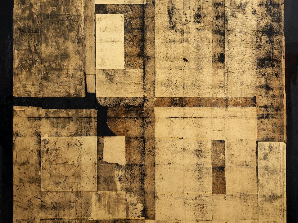 Philippe Uzac, Vanishing Shape 6, gold leaf and oil on canvas, 150 x 150 cm HR (c) Damian Griffiths (1) copy