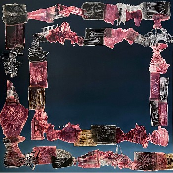 Emalie Bingham, STAY, mixed media on canvas, 100 x 100 cm