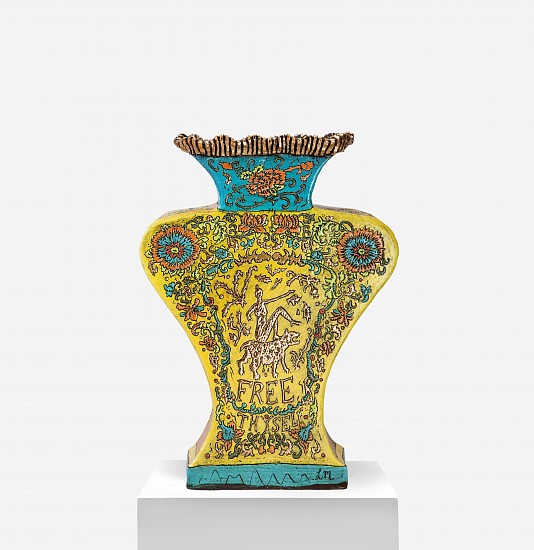 LUCINDA MUDGE, Free Thyself Know Thyself
Ceramic, gold luster