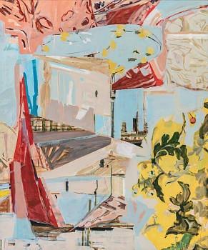 Jeanne Hoffman, Unreliable Landmarks, acrylic on Italian cotton, 120 x 100 cm HR (c) Matt Slater