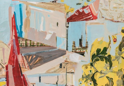 Jeanne Hoffman, Unreliable Landmarks, acrylic on Italian cotton, 120 x 100 cm HR (c) Matt Slater
