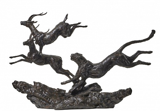 S505 Cheetah Chasing Impalas Maquette