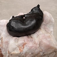 Dreamer I, 2024 25, bronze and rose quartz, 18 x 62 x 47cm (2)