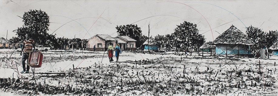 PHILLEMON HLUNGWANI, Kaya ro saseka I (Beautiful home I)
charcoal and chalk pastel on paper