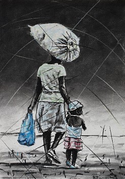 HR Vavasanti va xivindzi (women of valour) 2, charcoal and chalk pastels on paper, 42 x 30 cm